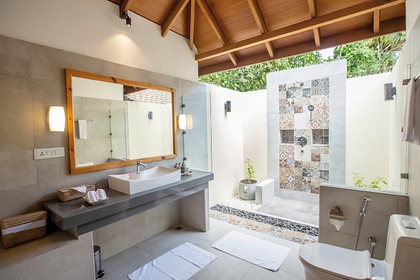 Reethi Faru Resort - Wohnbeispiel Deluxe Beach Pool Villa (Zimmercodierung VB2)