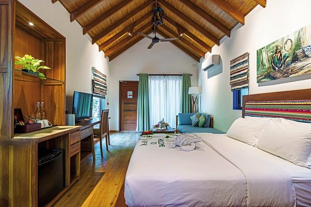 Reethi Faru Resort - Wohnbeispiel Garden Villa (Zimmercodierungen VG1 & VG7)