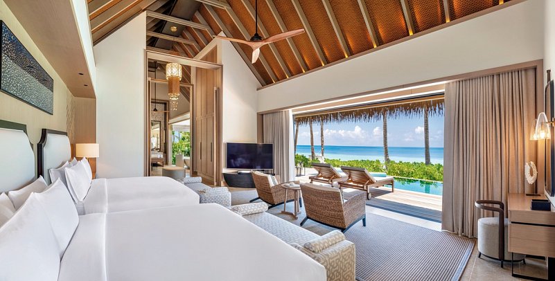 Waldorf Astoria Maldives Ithaafushi - Wohnbeispiel Beach Villa with Pool (Zimmercodierung VB3)