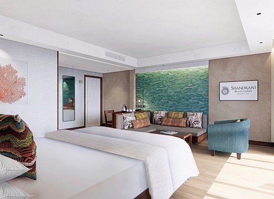 Shandrani Beachcomber Resort & Spa - Wohnbeispiel Deluxe/Deluxe Groundfloor/Rooftop (Zimmercodierungen UD1, UC2, UD8, UH2, UD2, UC3, UH3, US3 & UH5)