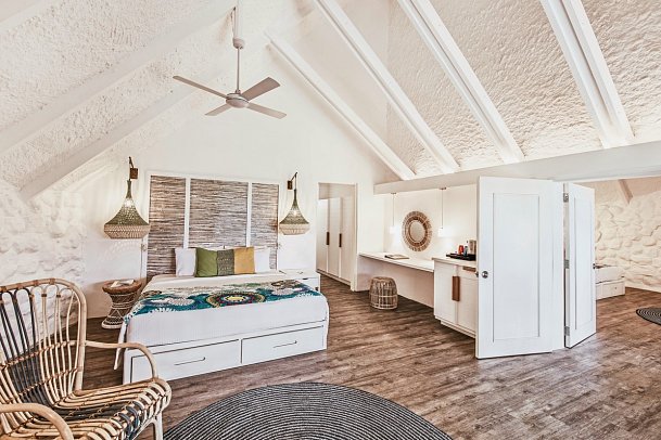 La Pirogue Mauritius - Wohnbeispiel Deluxe Beach Family Pavillon (Zimmercodierung UD1)