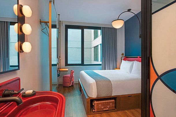Moxy NYC Lower East Side - Wohnbeispiel Standard King (Zimmercodierung UG2)