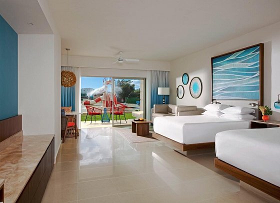 Dreams Puerto Morelos Resort & Spa - Wohnbeispiel Water Park View Family Juniorsuite (Zimmercodierung F1P)