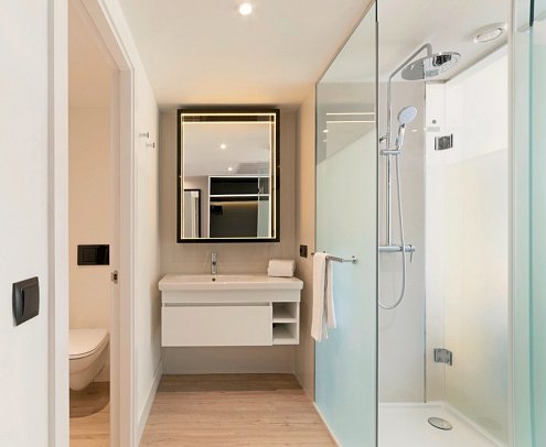 INNSIDE Palma Bosque - Beispiel Bad Doppelzimmer Innside Premium (mit Balkon (Zimmercodierung DM1)