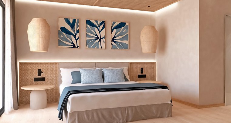 Marins Suites - Wohnbeispiel Doppelzimmer Meerblick (Zimmercodierungen D1M & D2M)