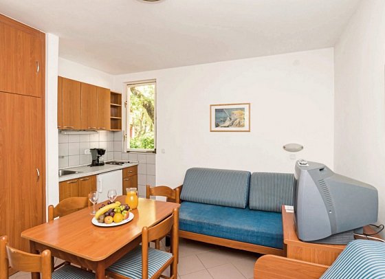 Apartments Polynesia Plava Laguna - Wohnbeispiel App. 1 Schlafzimmer bis 4 Pers. Terrasse (Zimmercodierung AB4)