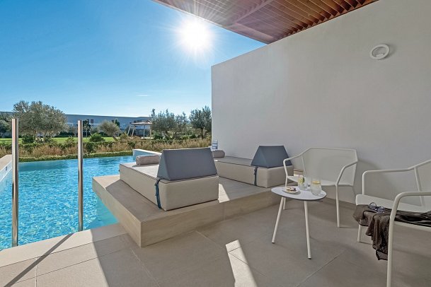 Gennadi Grand Resort - Wohnbeispiel Doppelzimmer Gartenblick Privatpool (Zimmercodierung D1G)