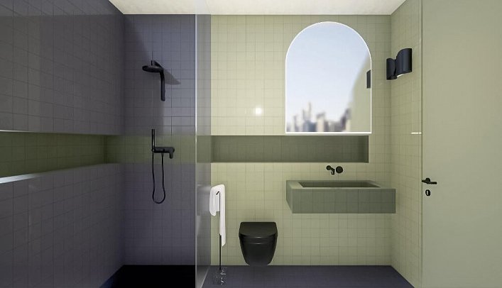 Luxury Hotel Avara Medveja - Modellbild Beispiel Bad Doppelzimmer Deluxe Meerblick (Zimmercodierungen DDM & WIM)