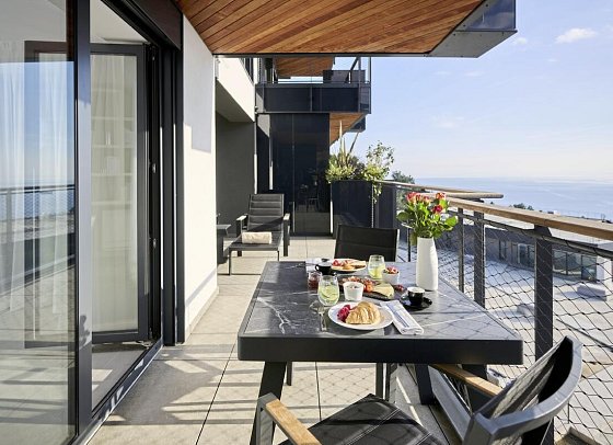 Aminess Younique Vollo Hotel Residences - Wohnbeispiel Appartement 1 Schlafzimmer Meerblick (Zimmercodierung AB2)