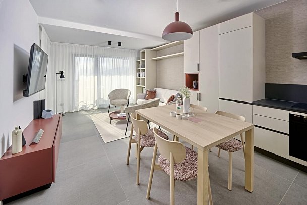 Aminess Younique Vollo Hotel Residences - Wohnbeispiel Appartement 1 Schlafzimmer (Zimmercodierung AB1)