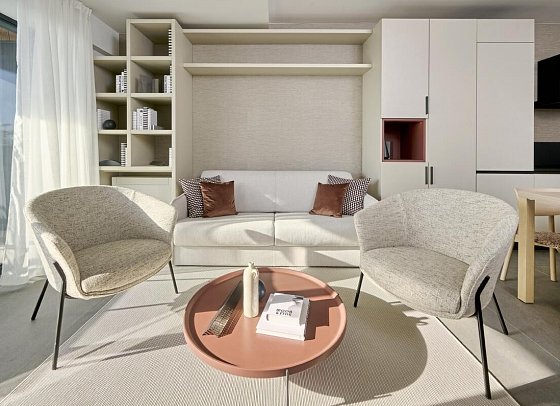 Aminess Younique Vollo Hotel Residences - Wohnbeispiel Appartement 1 Schlafzimmer Meerblick (Zimmercodierung AB2)