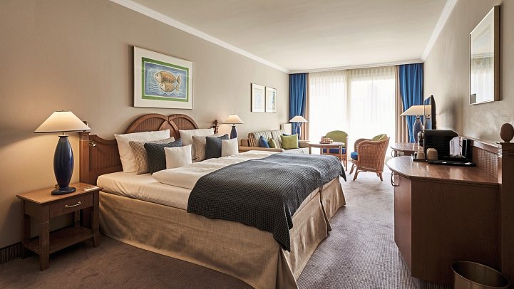 aja Strandhotel Bansin - Wohnbeispiel Doppelzimmer Landseite Balkon (Zimmercodierung DF1)