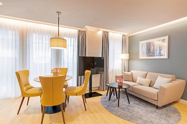 SEETELHOTEL Ostseehotel Ahlbeck mit Villa Strandschloss - Wohnbeispiel Appartement Strandgut (Zimmercodierung AB1)