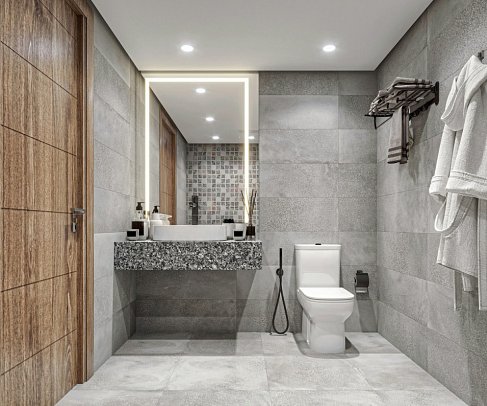 Acel Beach Resort - Beispiel Bad Doppelzimmer Komfort (Zimmercodierungen DFG & DFP)