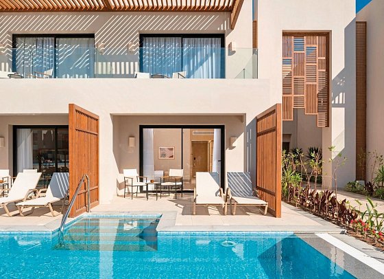 JAZ Elite Amara - Beispiel Terrasse Doppelzimmer Deluxe Swim Up (Zimmercodierung DDQ)