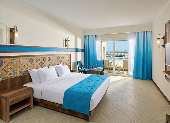 Lazuli Hotel Marsa Alam - Wohnbeispiel Doppelzimmer Deluxe seitl. Meerblick (Zimmercodierungen DDN & DCN)
