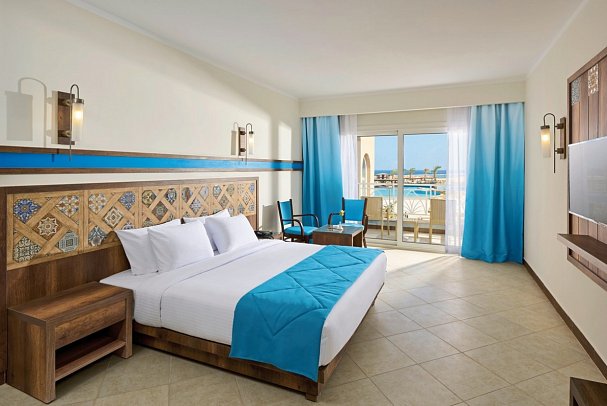 Lazuli Hotel Marsa Alam - Wohnbeispiel Doppelzimmer Deluxe seitl. Meerblick (Zimmercodierungen DDN & DCN)