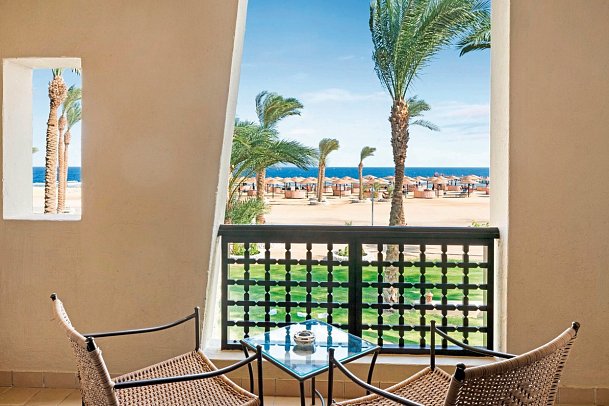 Pickalbatros Sands Port Ghalib - Beispiel Balkon Meerblick-Zimmer (Zimmercodierungen DGM, DCM & F2M)