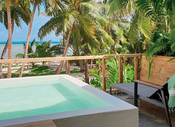 Bliss Hotel Praslin - Wohnbeispiel Beach House Beach Deluxe (Zimmercodierung UD1)