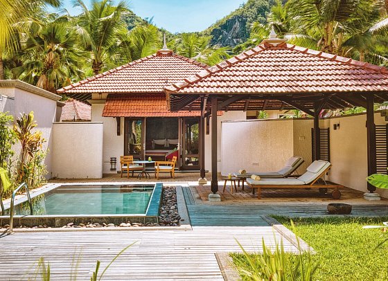 Club Med Seychelles - Wohnbeispiel Junior Suite Privater Pool Meerblick SJ2+ (Zimmercodierungen J1M, W1M & J2M)