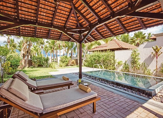 Club Med Seychelles - Wohnbeispiel Juniorsuite Privater Pool SJ2 (Zimmercodierungen UDR, J1M & J1R)