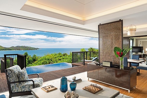 Raffles Seychelles - Wohnbeispiel Grand Panoramic Pool Villa (Zimmercodierung VB3)