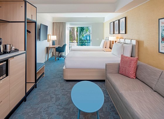 Hilton Garden Inn Dana Point Doheny Beach - Wohnbeispiel Coastal View 2 Queens (Zimmercodierung U2N)