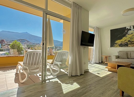 Tigaiga Suites - Wohnbeispiel Appartement 1 Schlafzimmer seitlicher Meerblick (Zimmercodierung ABN)