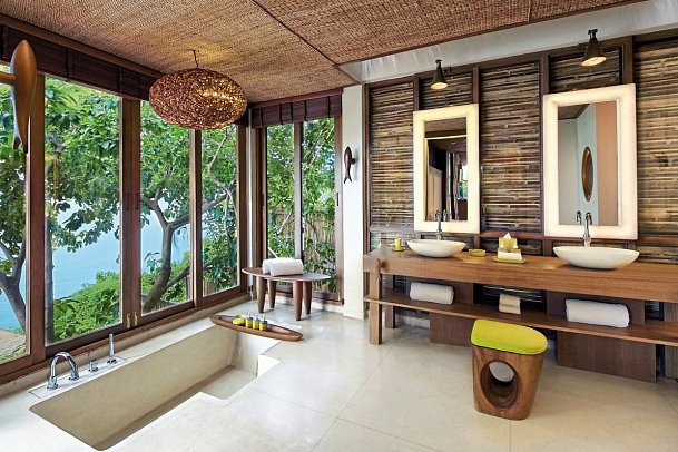 Six Senses Samui - Badbeispiel Oceanfront Poll Villa Suite (Zimmercodierung WB5)