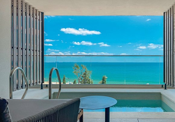 GRIFID Noa - Wohnbeispiel Doppelzimmer Swim Up Meerblick (Zimmercodierung D1Q)