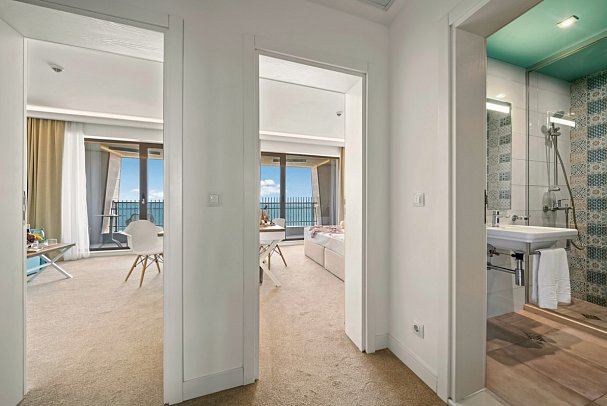 HVD Nympha - Wohnbeispiel Appartement 1 Schlafzimmer Meerblick (Zimmercodierung ABM)