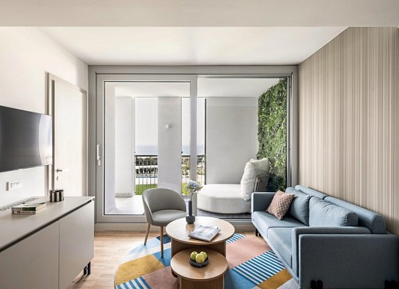 Falkensteiner Family Hotel Diadora - Wohnbeispiel Suite Diadora Exklusiv Meerseite (Zimmercodierung WT1)