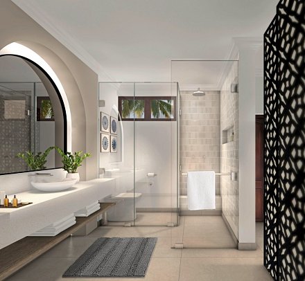 Bluebay Beach Resort & Spa - Beispiel Bad (Zimmercodierungen UDG, UDM, EDM & EDG)