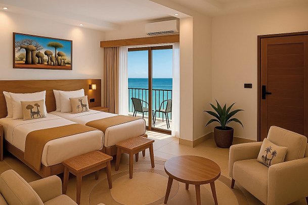 Jaz Amaluna Beach Resort - Wohnbeispiel Double Deluxe Ocean View (Zimmercodierung UDM)