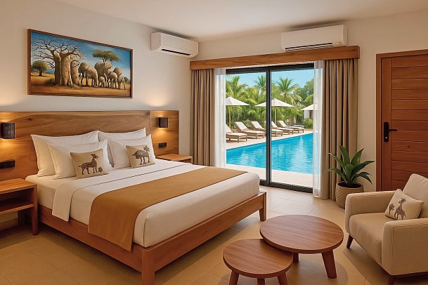 Jaz Amaluna Beach Resort - Wohnbeispiel Double Deluxe Pool View (Zimmercodierungen DSP & UDP)