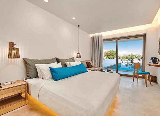 Tsamis Zante Suites - Wohnbeispiel Juniorsuite Privatpool (Zimmercodierung J1R)