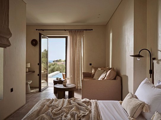 Pierros Verde Private Suites - Wohnbeispiel Suite Superior Private Pool Meerblick (Zimmercodierung WS1)