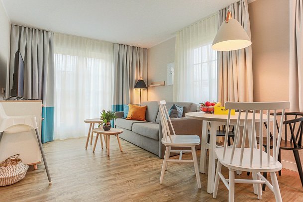 BEECH Resort Fleesensee - Wohnbeispiel Appartement Veranda (Zimmercodierungen AB1 & AC1)