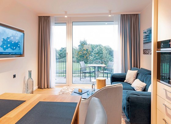 MAREMÜRITZ Yachthafen Resort - Wohnbeispiel Appartement Aurora (Zimmercodierung AB1)