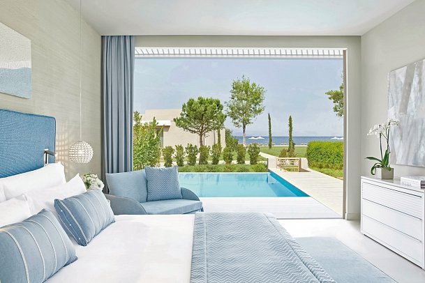 Ikos Dassia - Wohnbeispiel Deluxe Junior Suite Bungalow Private Pool Garden View (Zimmercodierung JDG)