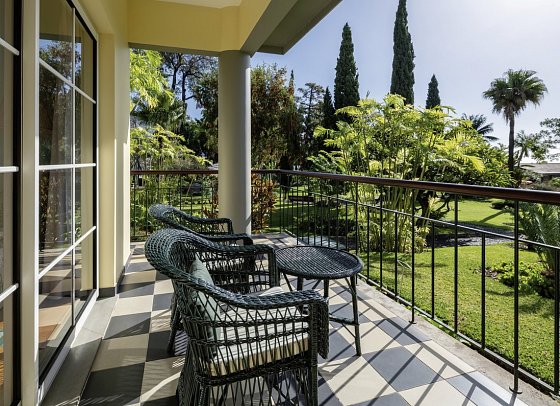 Quinta Jardins do Lago - Beispiel Balkon Doppelzimmer Gartenblick (Zimmercodierung DBG)
