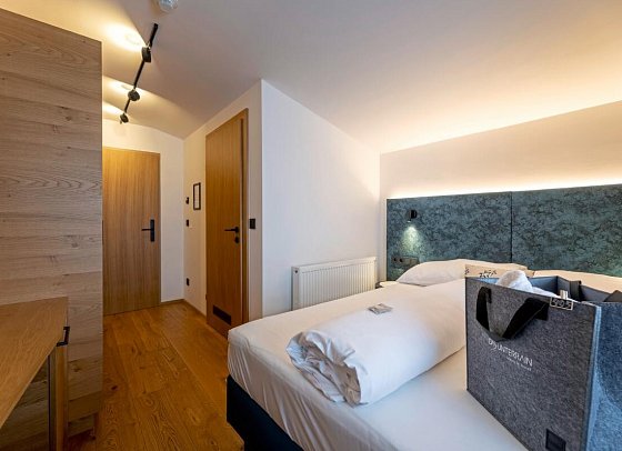 Das Unterrain Lifestyle Hotel - Wohnbeispiel Einzelzimmer (Zimmercodierung EB1)