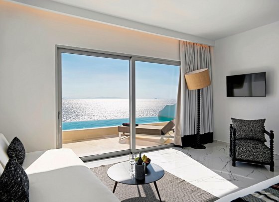 Kouros Hotel & Suites - Wohnbsp. Suite Sanctuary Meerblick mit Zugang zum Gemeinschaftspool (Zimmercodierung WBQ)