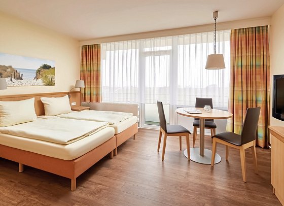Ferien- und Freizeitpark Weissenhäuser Strand - Wohnbeispiel An der Düne 1 Raum Appartement 32 qm (Zimmercodierungen SB2 & S1C)