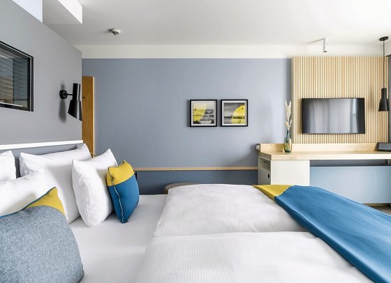 A-ROSA Travemünde - Wohnbeispiel Doppelzimmer Deluxe Meerblick (Zimmercodierung DD1)
