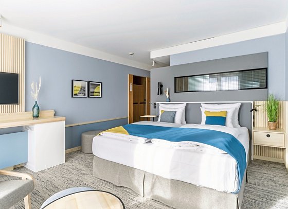 A-ROSA Travemünde - Wohnbeispiel Doppelzimmer Superior Parkseite (Zimmercodierung DS1)