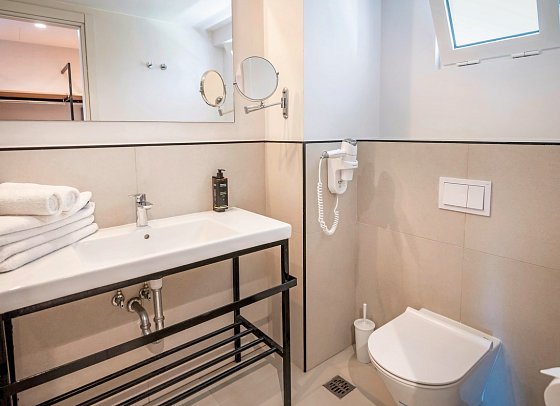 Smy Kos Beach & Splash - Wohnbeispiel Badezimmer Doppelzimmer Gartenblick (Zimmercodierungen D1G & ECG)