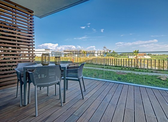 Praia do Sal - Beispiel Terrasse Appartement (Zimmercodierungen AB1 & OB1)