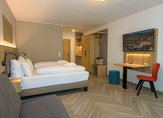 BERGlässig Hotel Bodenmais - Wohnbeispiel Appartement Komfort Typ 2 (Zimmercodierungen AF2 & DM2)