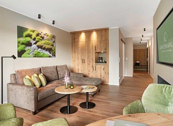 Sporthotel Grafenwald - Wohnbeispiel Suite Komfort Deluxe (Zimmercodierungen WD1 & WD2)